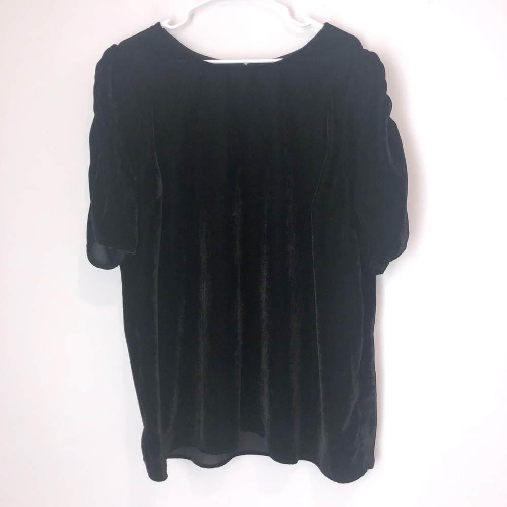 torrid Black Velvet Puff Sleeve Blouse
